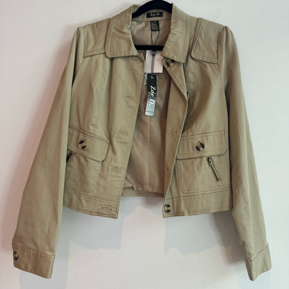 NWT Vintage Zoe D. Cotton Tan Blazer/Jacket - 12